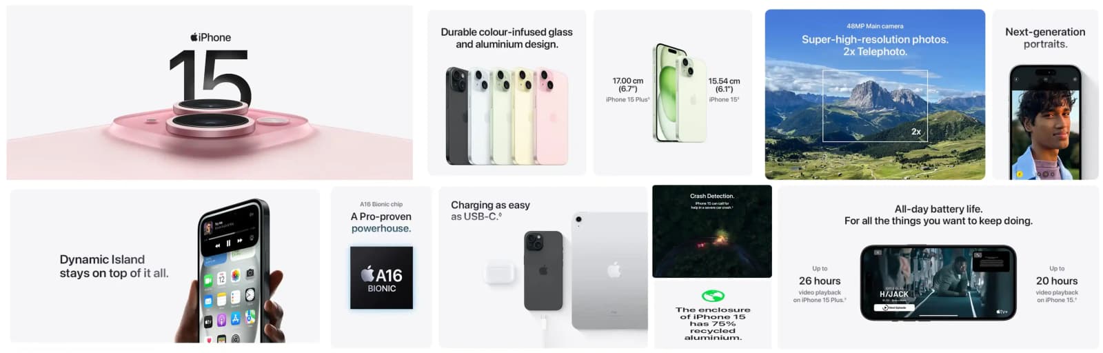 Apple iPhone 15 (Black, 256GB)
