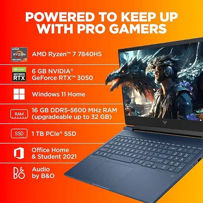 HP 16 Ryzen 7-7840HS 16GB SDDR5/512GB SSD/RTX-3050 6GB GDDR6/16.1